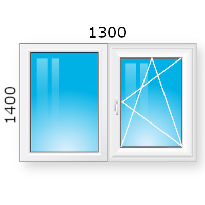 Окно двухстворчатое 1300*1400